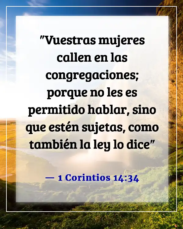 Una esposa que falta al respeto a su esposo versículo bíblico (1 Corintios 14:34)