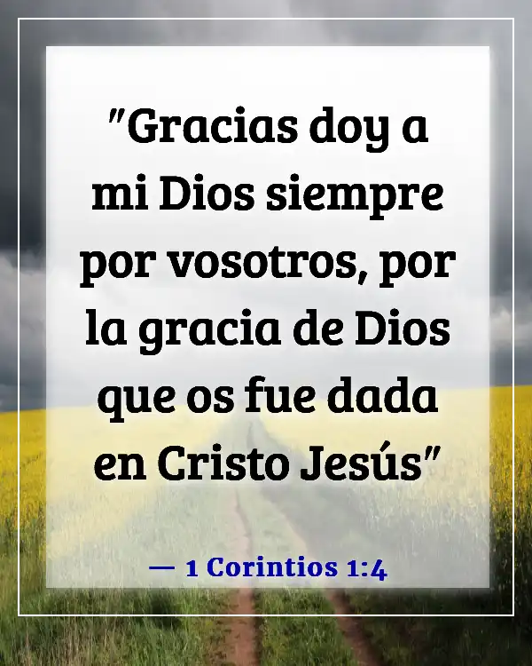 Versículos de la Biblia sobre la gratitud por la familia (1 Corintios 1:4)