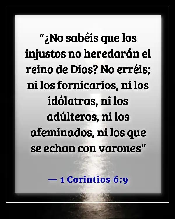 Versículos de la Biblia sobre engañar a una novia (1 Corintios 6:9)
