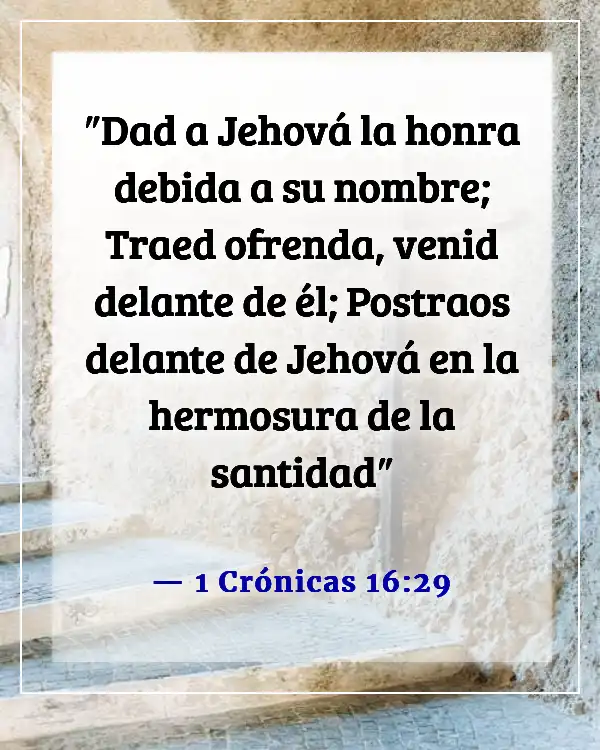 Versículos de la Biblia sobre honrar el nombre de Dios (1 Crónicas 16:29)