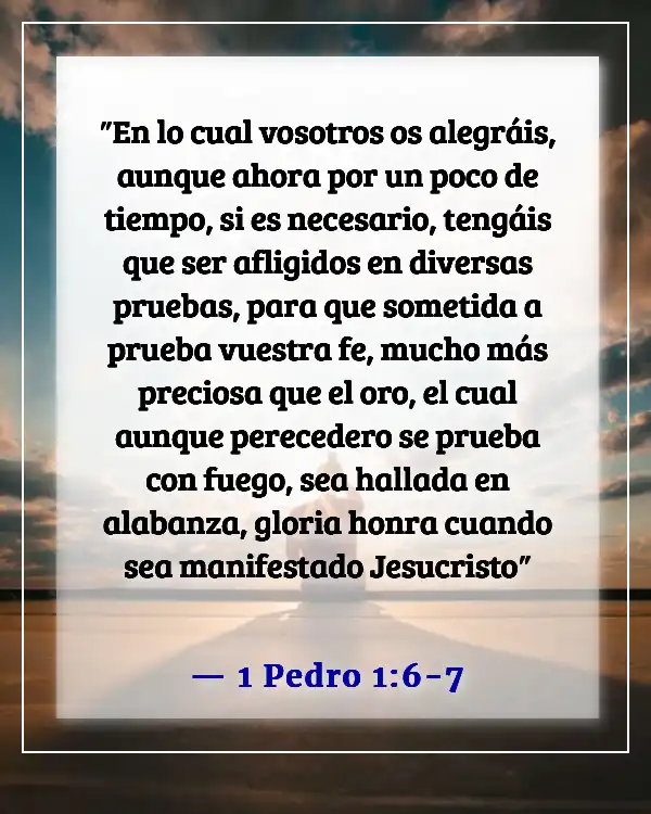 Versículos de la Biblia sobre superar desafíos (1 Pedro 1:6-7)