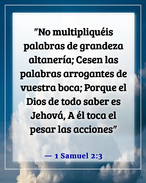 Versículo de la Biblia sobre la arrogancia (1 Samuel 2:3)