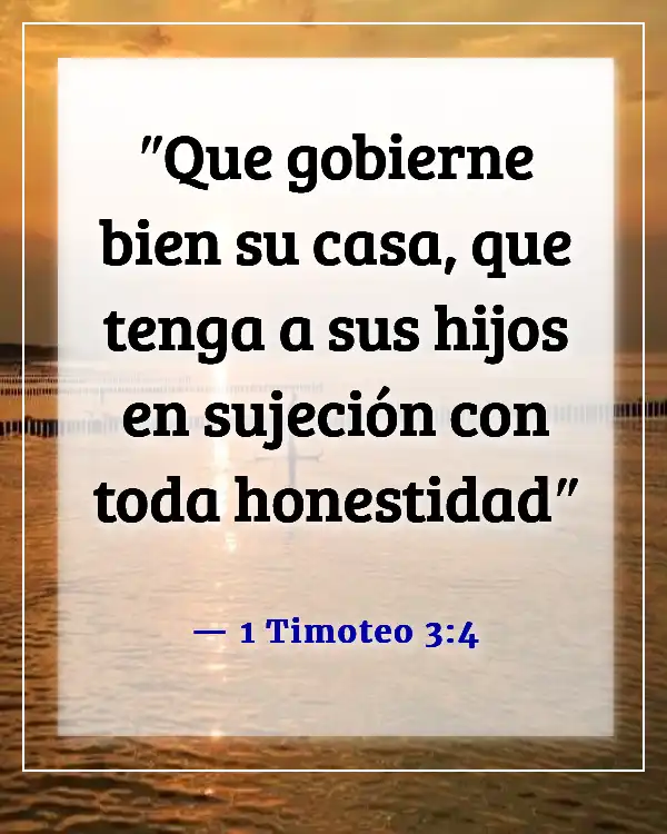 Versículos bíblicos sobre las responsabilidades de los padres (1 Timoteo 3:4)