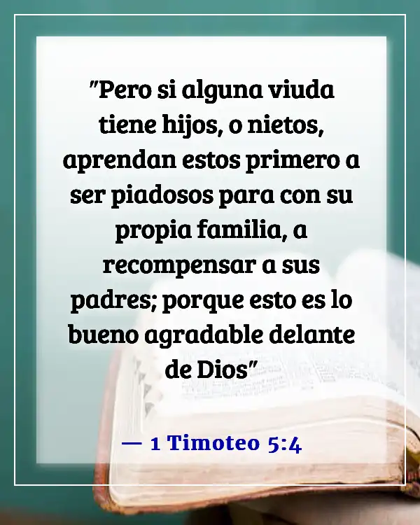 Versículo de la Biblia sobre abuelos y nietos (1 Timoteo 5:4)