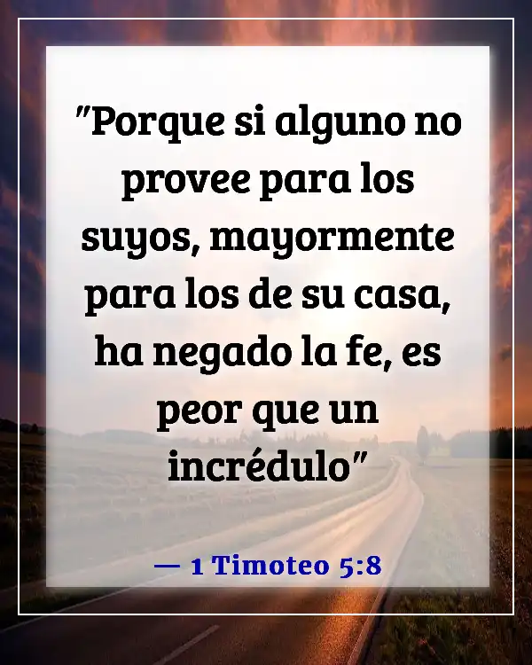 Versículos de la Biblia sobre problemas laborales (1 Timoteo 5:8)
