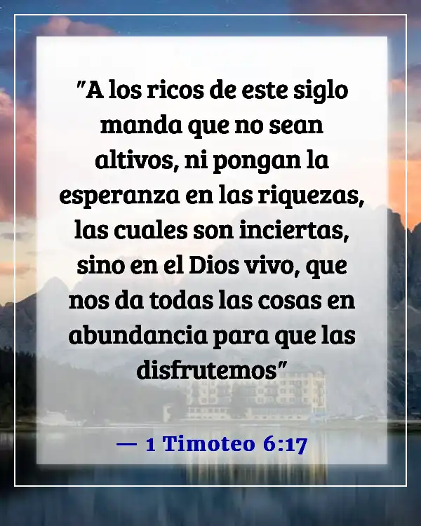 Versículo bíblico sobre maldiciones y bendiciones (1 Timoteo 6:17)
