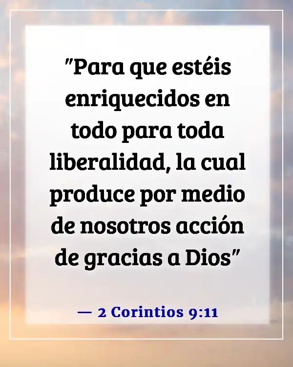 Versículo de la Biblia Agradecido Bendecido Domingo (2 Corintios 9:11)