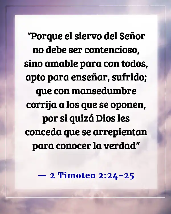 Versículo de la Biblia sobre hablar en contra de los pastores (2 Timoteo 2:24-25)