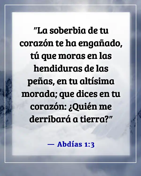 Versículos de la Biblia sobre el orgullo de Satanás (Abdías 1:3)