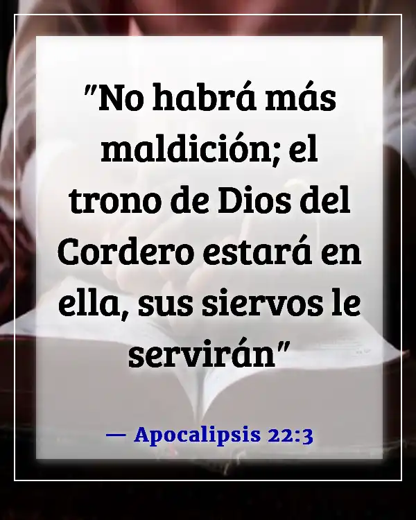 Versículo bíblico sobre maldiciones y bendiciones (Apocalipsis 22:3)