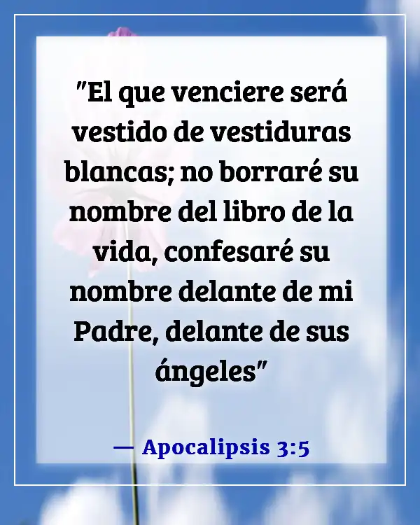 Versículos de la Biblia sobre cómo Dios nos salva del infierno (Apocalipsis 3:5)