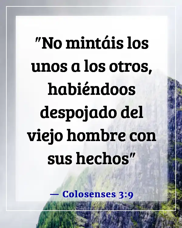 Versículos de la Biblia sobre los mentirosos yendo al infierno (Colosenses 3:9)