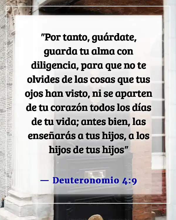 Versículo de la Biblia sobre abuelos y nietos (Deuteronomio 4:9)