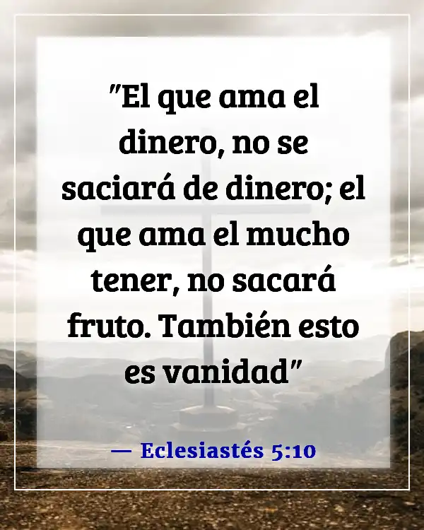 Here is the translation of "Bible Verse About Material Things" into Spanish:  

"Versículo bíblico sobre las cosas materiales" (Eclesiastés 5:10)