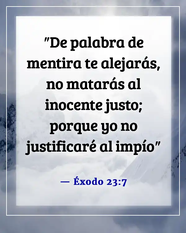 Versículos de la Biblia sobre asesinar a los inocentes (Éxodo 23:7)