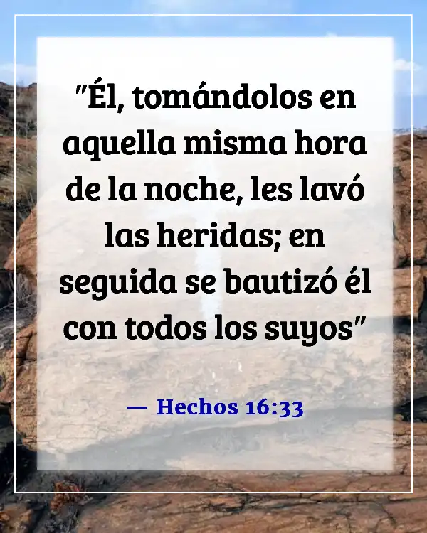 Versículos de la Biblia sobre el Sacramento del Bautismo (Hechos 16:33)