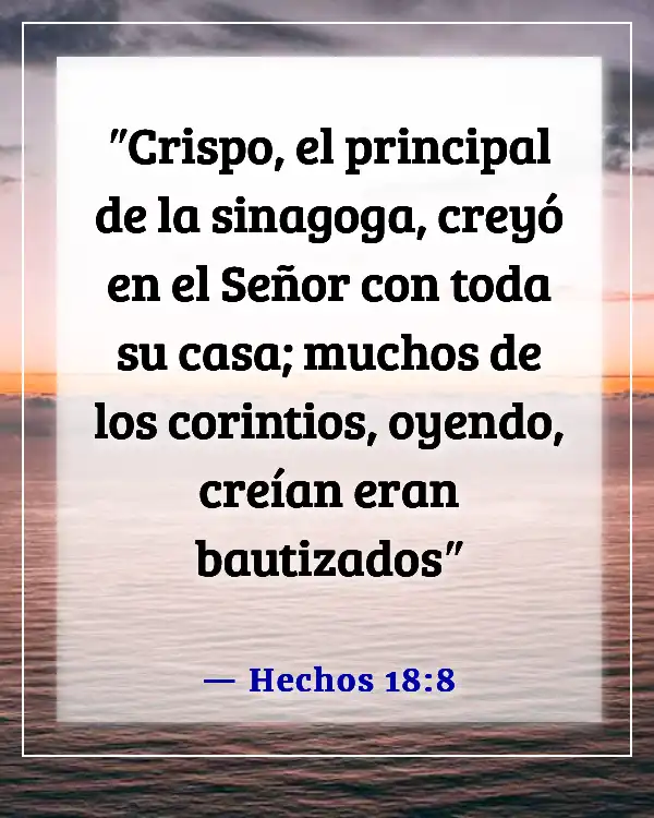 Versículos de la Biblia sobre el Sacramento del Bautismo (Hechos 18:8)