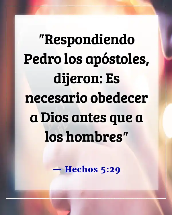 Versículos bíblicos para la exención religiosa (Hechos 5:29)