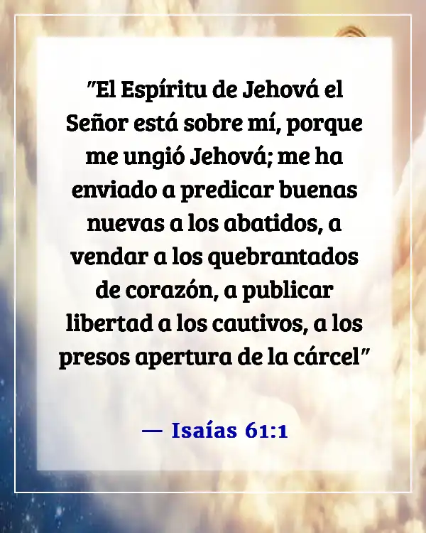 Versículo de la Biblia sobre los corazones quebrantados (Isaías 61:1)
