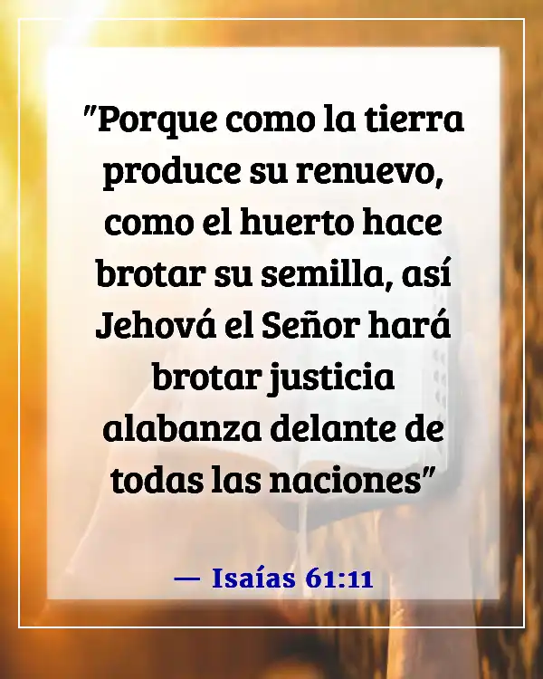 Versículos de la Biblia sobre el florecimiento de las flores (Isaías 61:11)