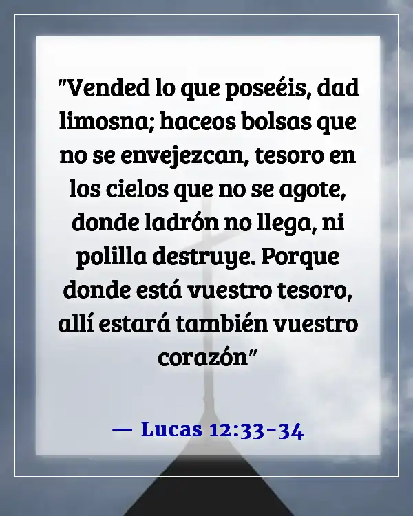 Here is the translation of "Bible Verse About Material Things" into Spanish:  

"Versículo bíblico sobre las cosas materiales" (Lucas 12:33-34)