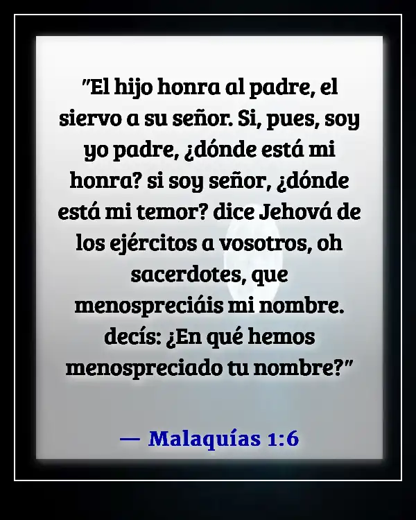 Versículos bíblicos sobre el honor (Malaquías 1:6)