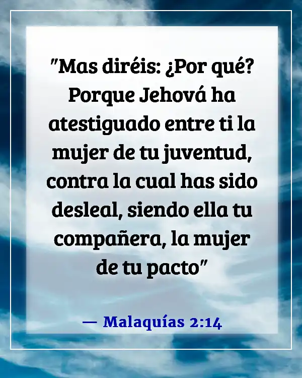 Versículo de la Biblia sobre un esposo infiel (Malaquías 2:14)