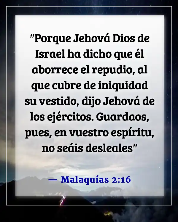 Versículo bíblico sobre el adulterio en el matrimonio (Malaquías 2:16)