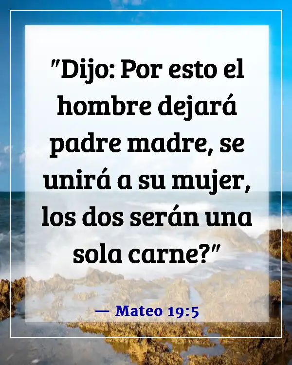 Versículos de la Biblia sobre maltratar a tu esposa (Mateo 19:5)