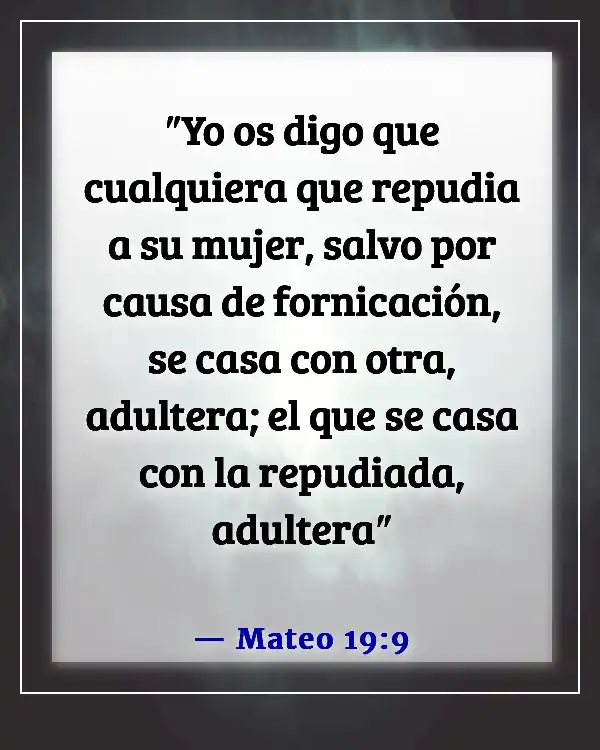 A verse in the Bible that addresses the topic of infidelity or adultery is Proverbs 6:32, which speaks about the consequences of adultery. Here's how you could refer to "Bible verse about a cheating wife" in Spanish: 

"Versículo de la Biblia sobre una esposa infiel" (Mateo 19:9)