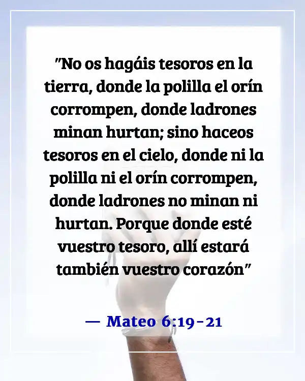 Versículos de la Biblia para una persona egoísta (Mateo 6:19-21)