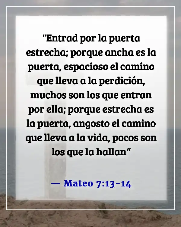 Versículo de la Biblia sobre ser apartado del mundo (Mateo 7:13-14)