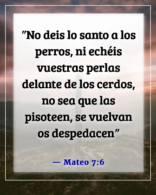 Versículos de la Biblia sobre dejar ir las malas relaciones (Mateo 7:6)