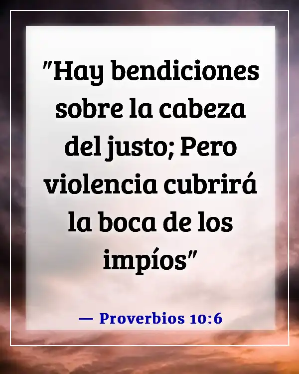 Versículo bíblico sobre maldiciones y bendiciones (Proverbios 10:6)