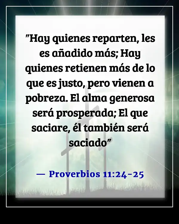 Versículos bíblicos sobre problemas financieros (Proverbios 11:24-25)