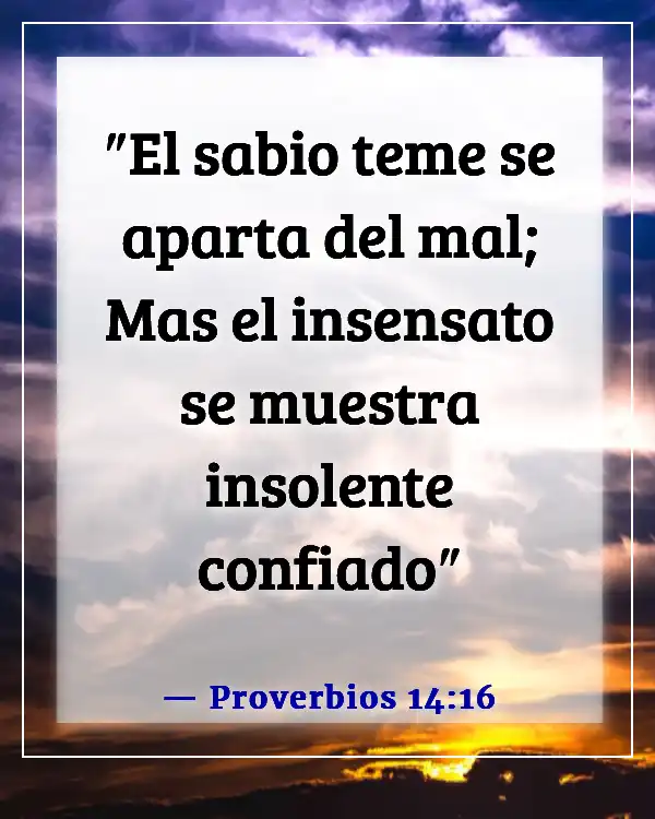 Versículos de la Biblia sobre la estupidez (Proverbios 14:16)