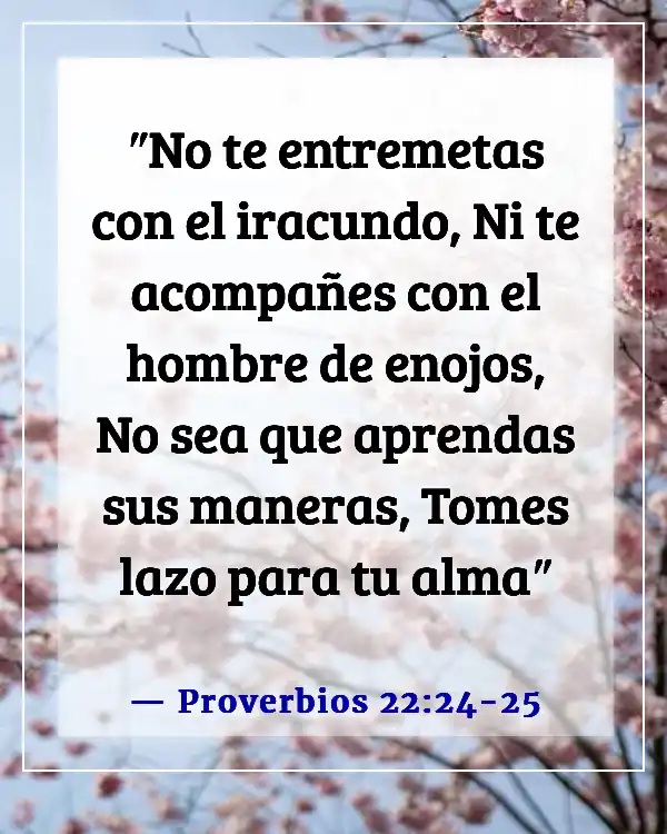 Versículos de la Biblia sobre personas tóxicas (Proverbios 22:24-25)
