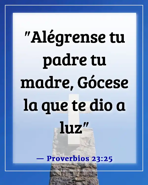 Versículos de la Biblia sobre faltar el respeto a tu madre (Proverbios 23:25)