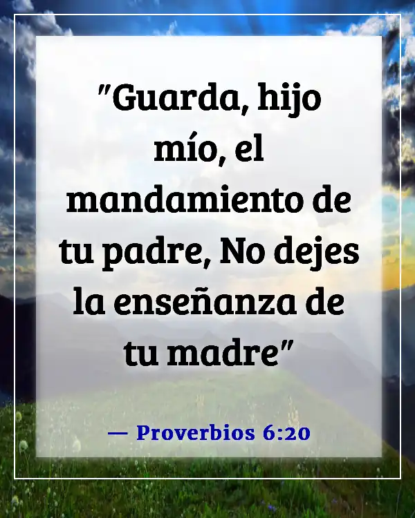 Versículo de la Biblia sobre guardar tus ojos y oídos (Proverbios 6:20)