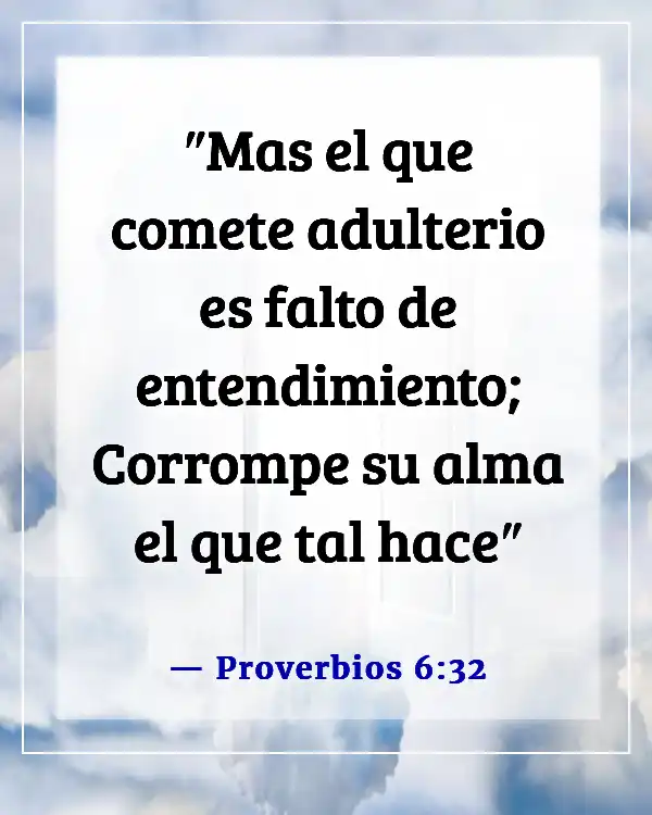 A verse in the Bible that addresses the topic of infidelity or adultery is Proverbs 6:32, which speaks about the consequences of adultery. Here's how you could refer to "Bible verse about a cheating wife" in Spanish: 

"Versículo de la Biblia sobre una esposa infiel" (Proverbios 6:32)