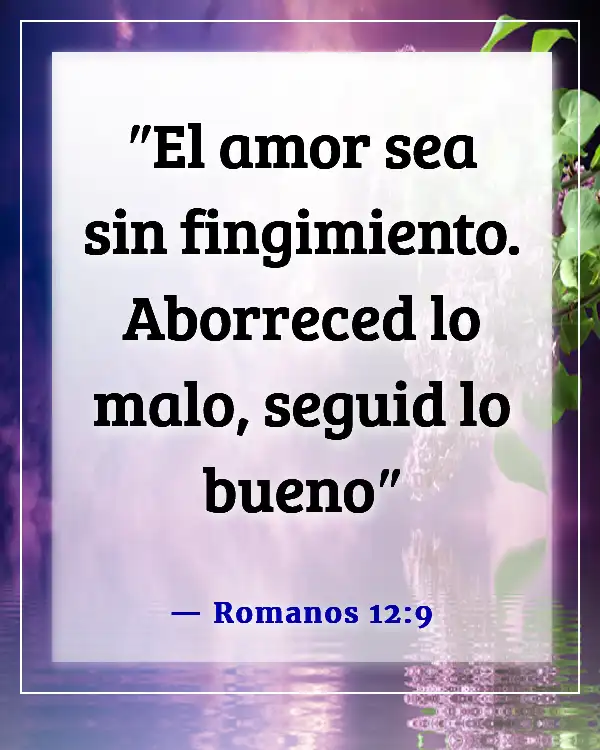 A verse from the Bible that talks about doing the right thing in Spanish can be translated as:

Versículo de la Biblia sobre hacer lo correcto (Romanos 12:9)