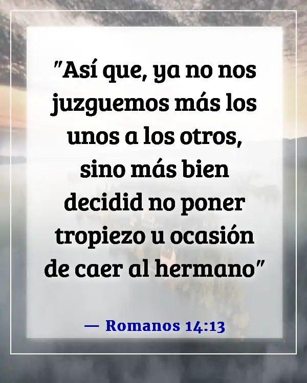 Versículo de la Biblia sobre no juzgar (Romanos 14:13)