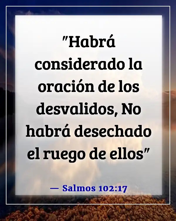 Versículo de la Biblia sobre esperar una oración respondida (Salmos 102:17)