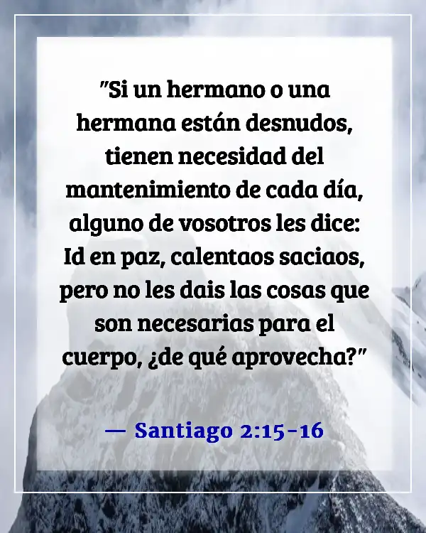 Versículos de la Biblia sobre el amor entre hermanos (Santiago 2:15-16)
