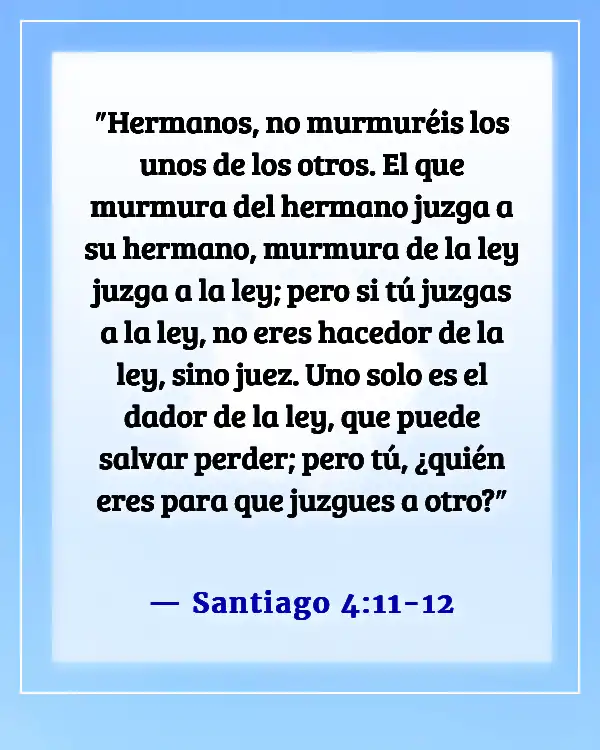 Versículo de la Biblia sobre hablar en contra de los pastores (Santiago 4:11-12)