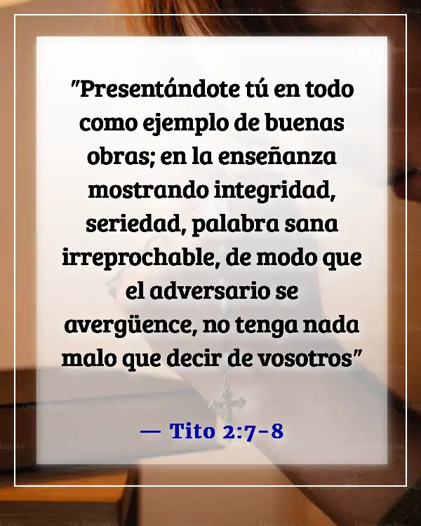 Versículo de la Biblia sobre el compromiso con el ministerio (Tito 2:7-8)